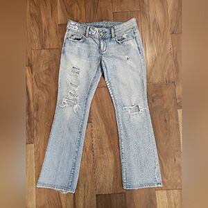 American Eagle Size 6 Ligh Distressed Slim Boot Jeans